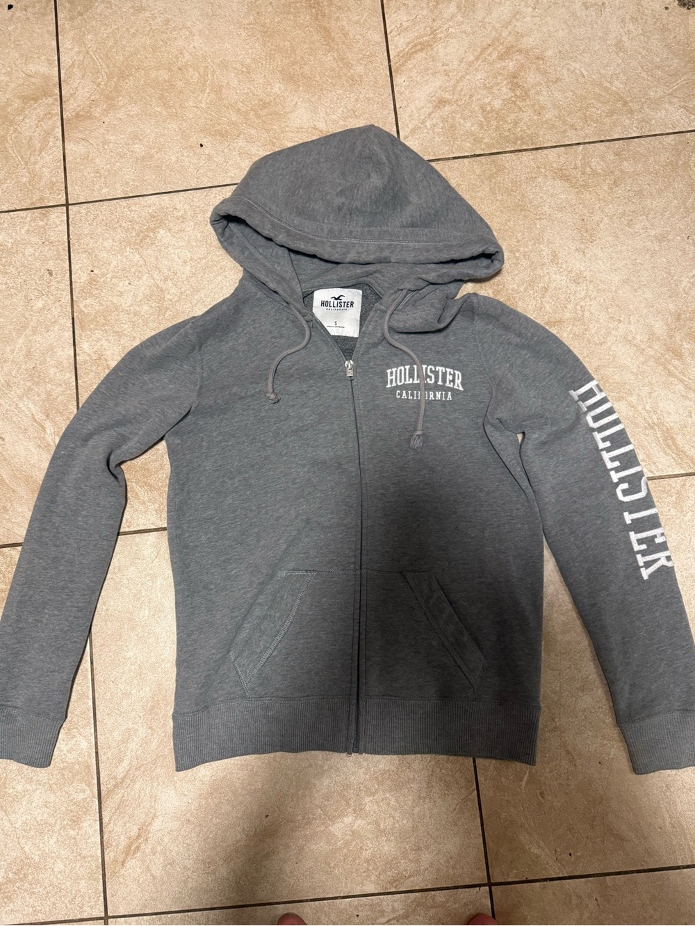 Hollister California Vintage Logo Graphic Full Zip Hoodie
